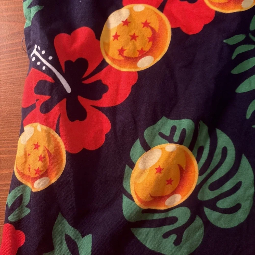 Dragon Ball Z Shorts Mens Small Tropical Floral Sleep Pajama Lounge Mens Anime